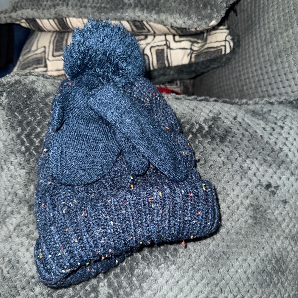 Stocking cap and mittens